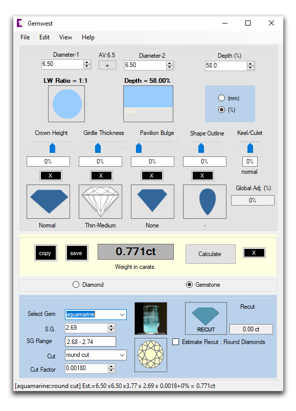 diamond proportions